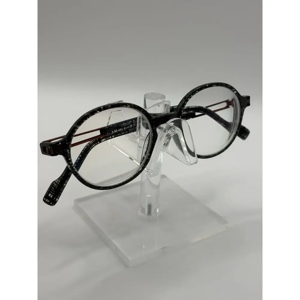 OWP Germany Mod 7504 400 Eyeglasses Frames 49-19 145 Round Gray Red